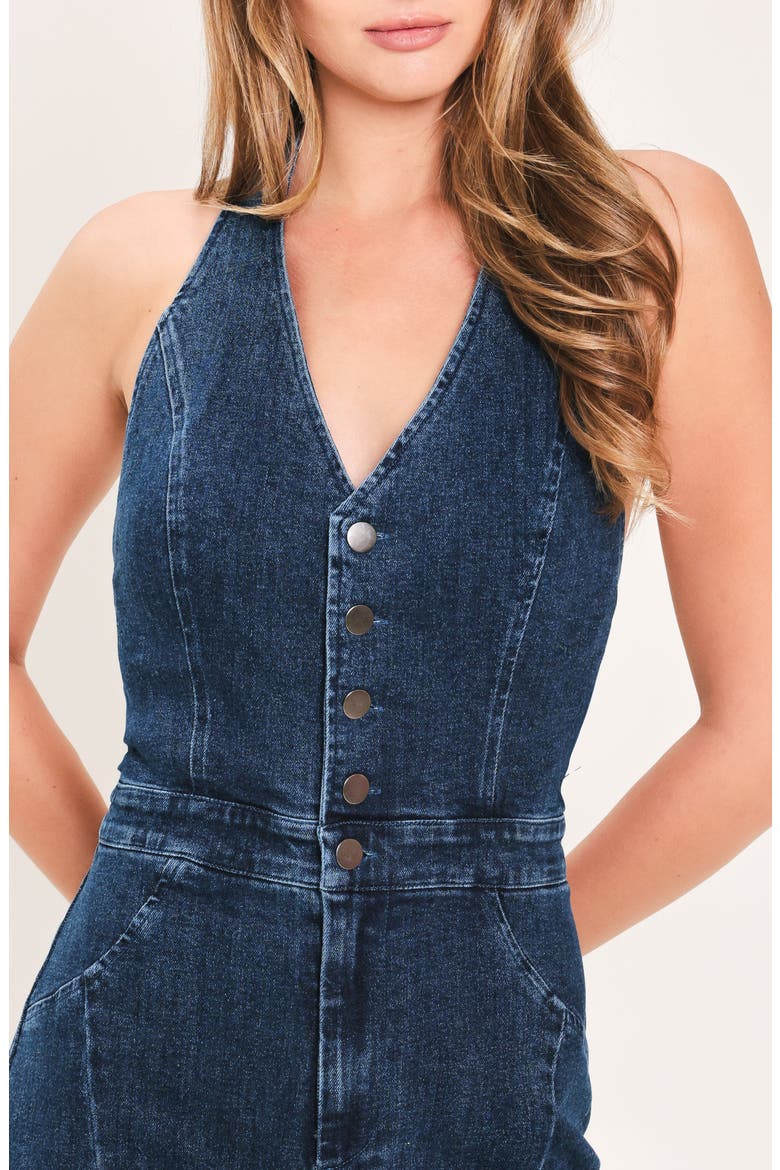 Denim Halter Jumpsuit, Alternate, color, MEDIUM INDIGO