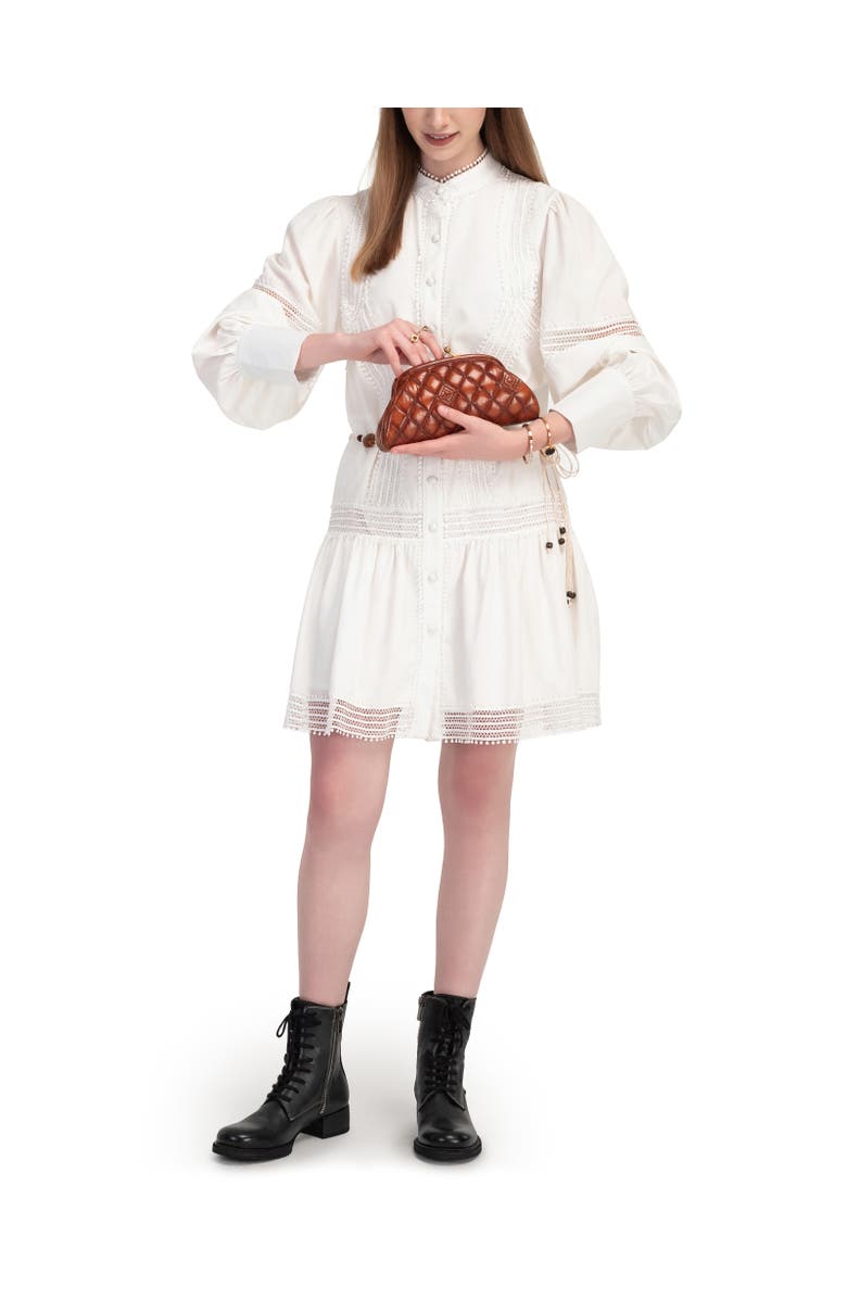 OLD TREND Petunia Quilted Leather Beauty Pouch, Alternate, color, Cognac