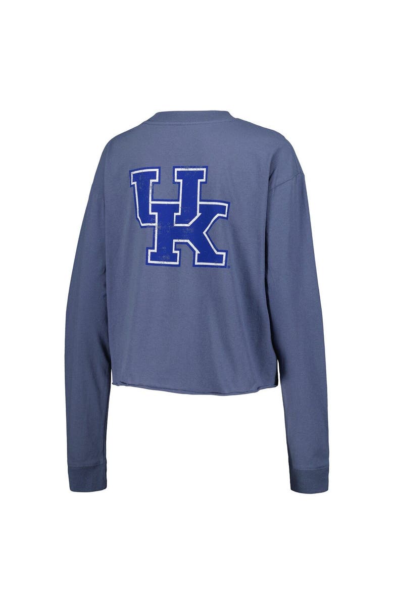 LEAGUE COLLEGIATE WEAR Women's League Collegiate Wear Navy Kentucky Wildcats Clothesline Midi Long Sleeve Cropped T-Shirt, Alternate, color, Navy