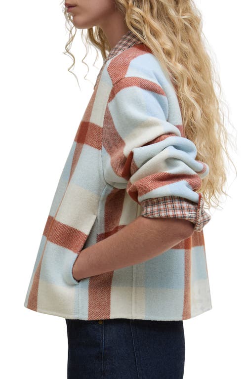 Barbour Robyn Wool Blend Shirt Jacket In Blue