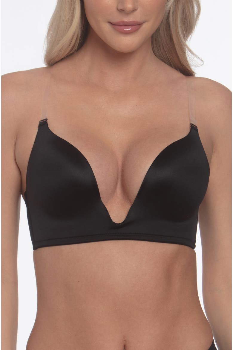 Uma U Plunge Convertible Bra with Multiple Strap Options, Main, color, Black