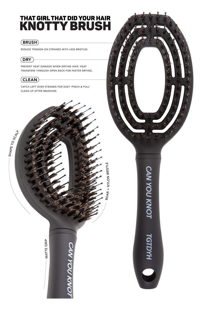 That Girl That Did Your Hair Knotty Brush, Alternate, color, Black