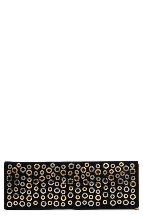 Jeffrey Campbell Suede Clutch In Black-silverold
