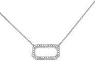 AllSaints Pavé Crystal Hexagon Link Pendant Necklace