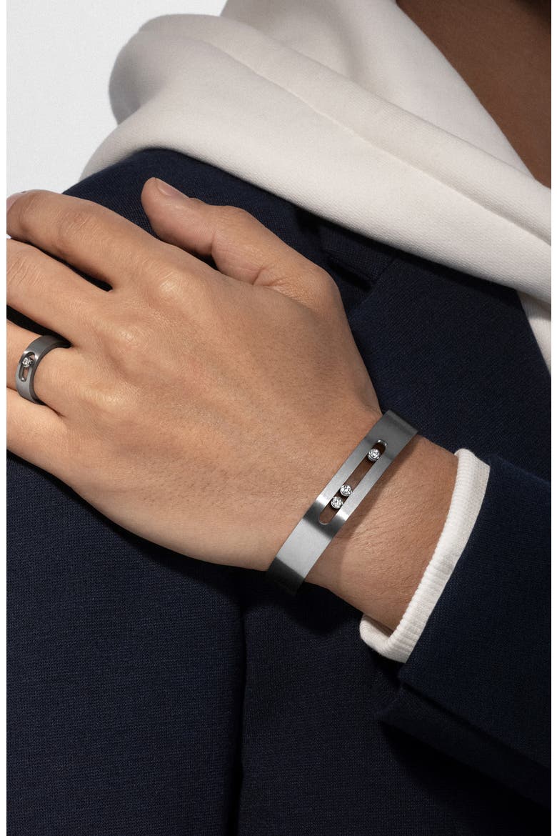 Titanium Move Diamond Cuff, Alternate, color, NATURAL TITANIUM
