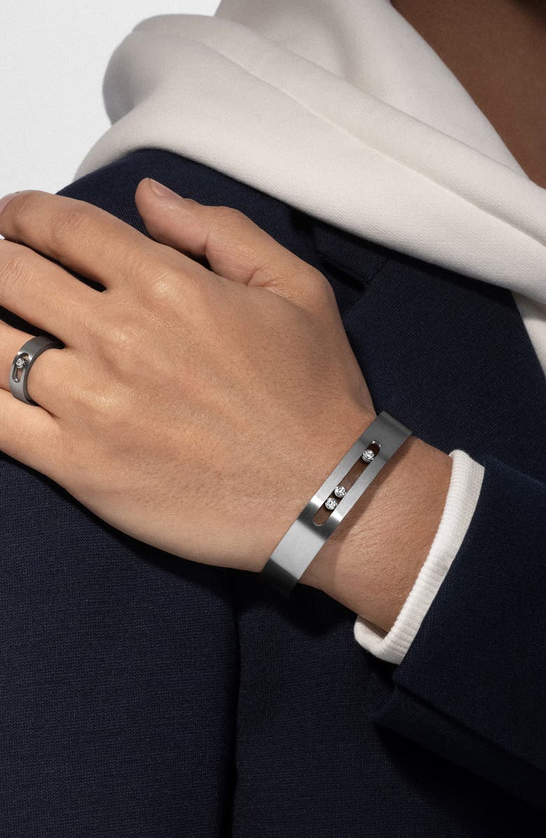 Messika Titanium Move Diamond Cuff, Alternate, color, Natural Titanium