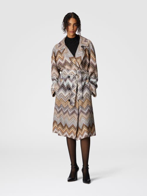 MISSONI MISSONI VISCOSE AND LAMÉ WOOL TRENCH COAT WITH BELT 