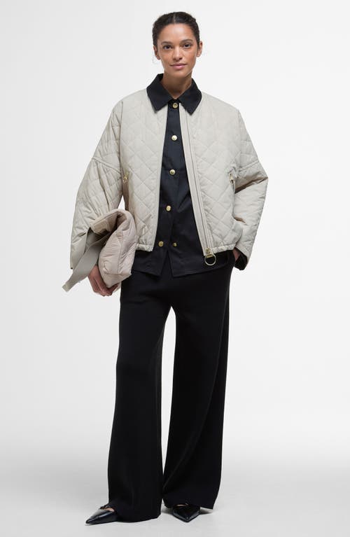 Barbour Emlyn Quilted Bomber Jacket In Neutral