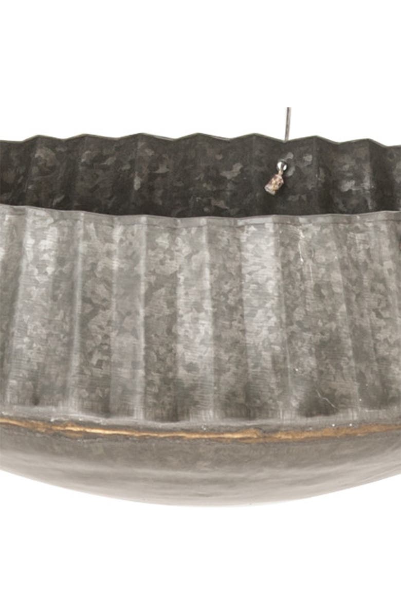 SONOMA SAGE HOME Grey Industrial Round Corrugated Iron Hanging Planter - Set of 3, Alternate, color, 