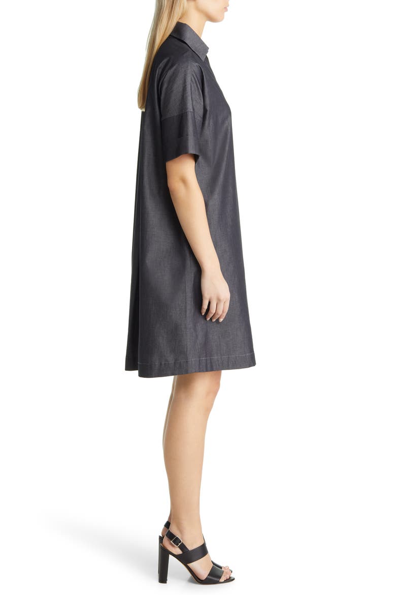 Chambray A-Line Shirtdress, Alternate, color, DARK DENIMDNU