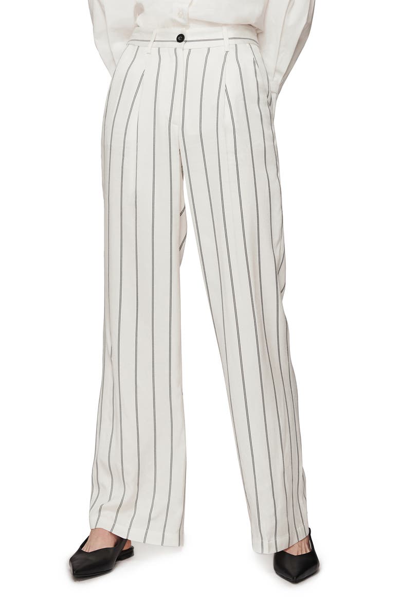 Ryan Stripe Trousers, Main, color, CREAM AND BLACK