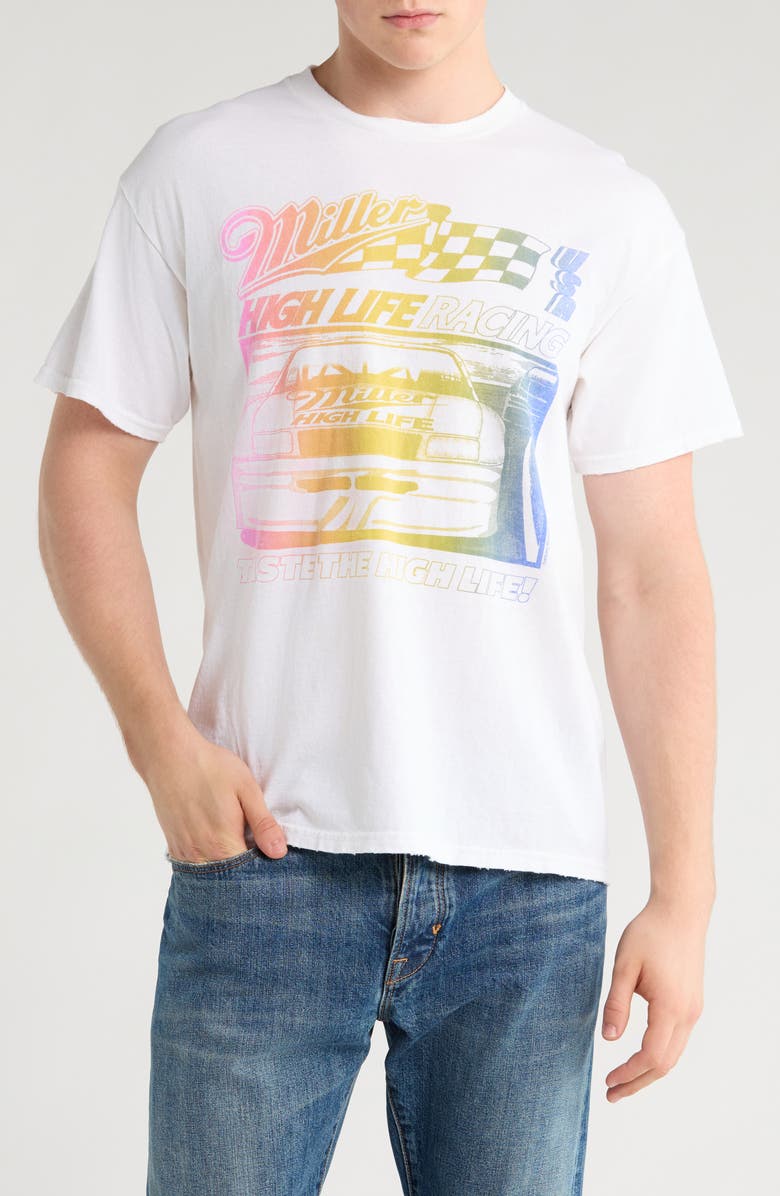 Junk Food High Life Race Graphic T-Shirt, Main, color, White