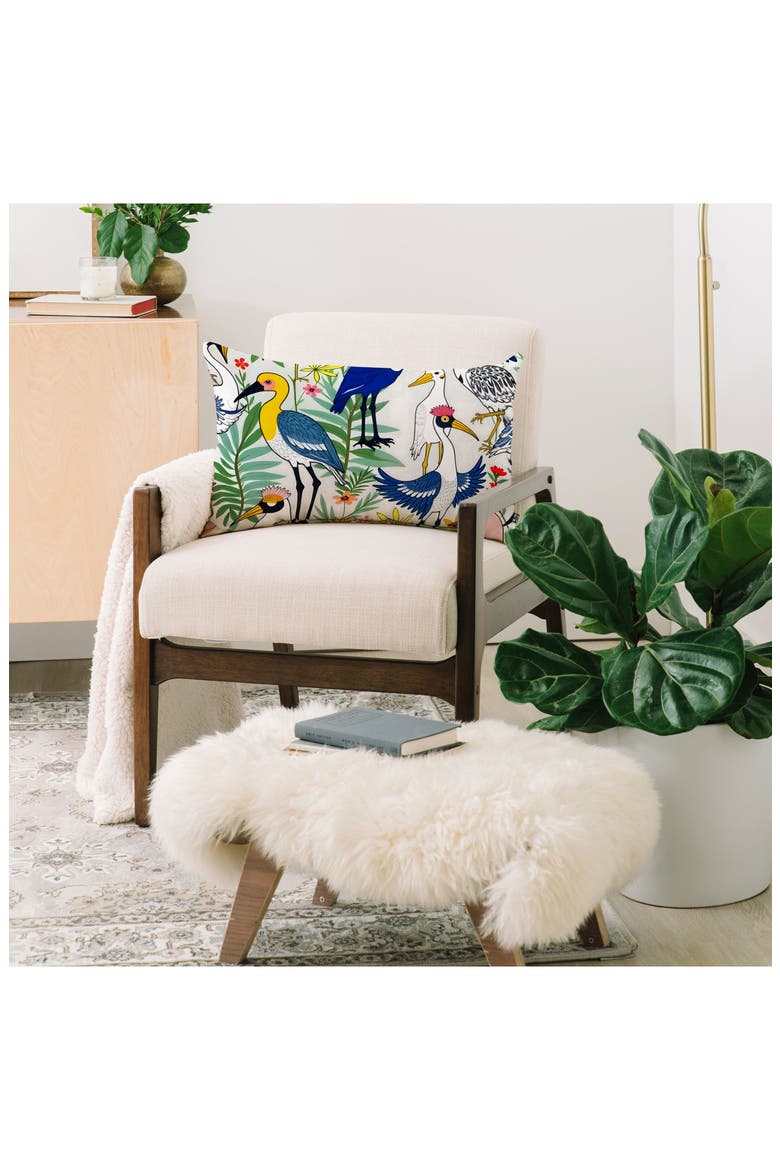 Aviary Almanac Oblong Throw Pillow, Alternate, color, WHITE