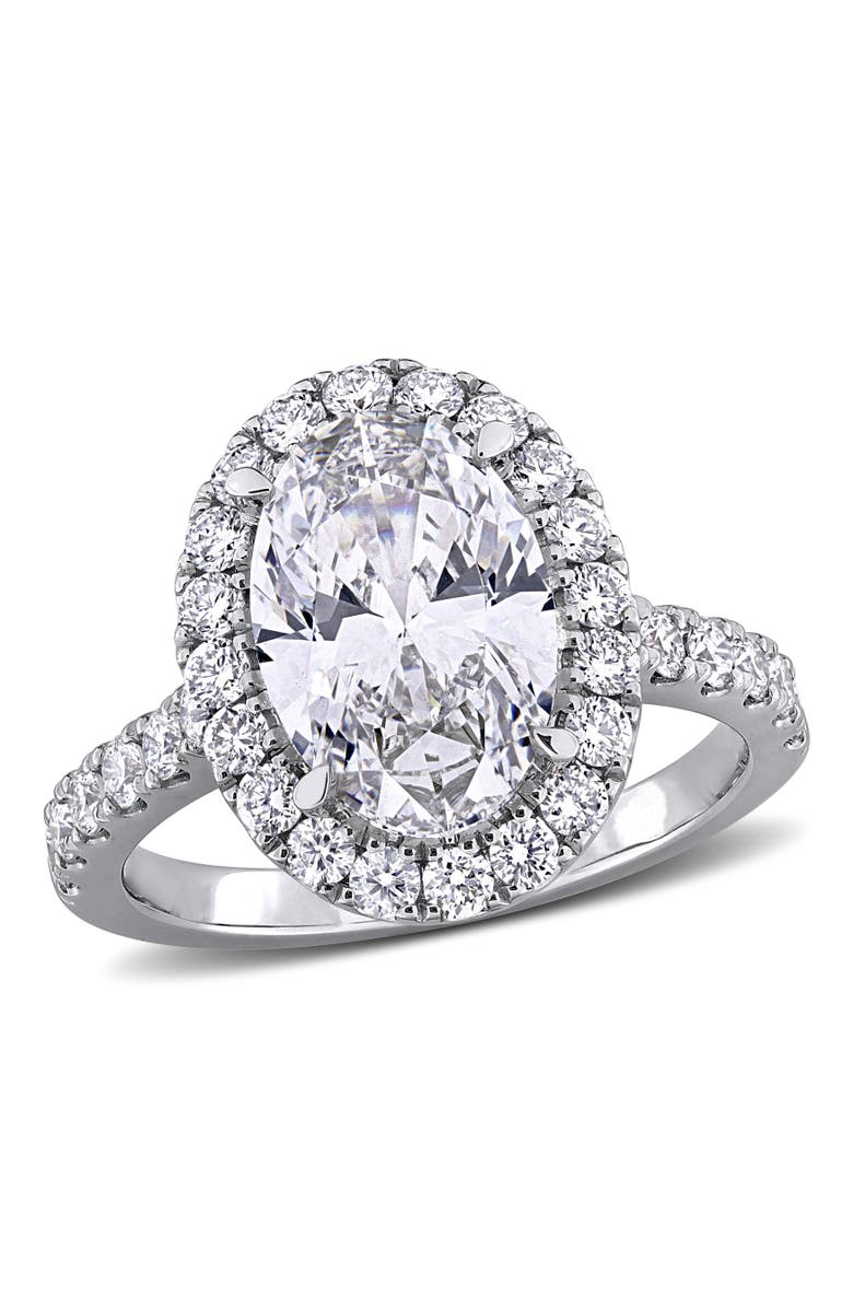 Julianna B. 3-7/8 CTW Lab-Grown Diamond Oval Halo Ring 14k, Main, color, White Gold