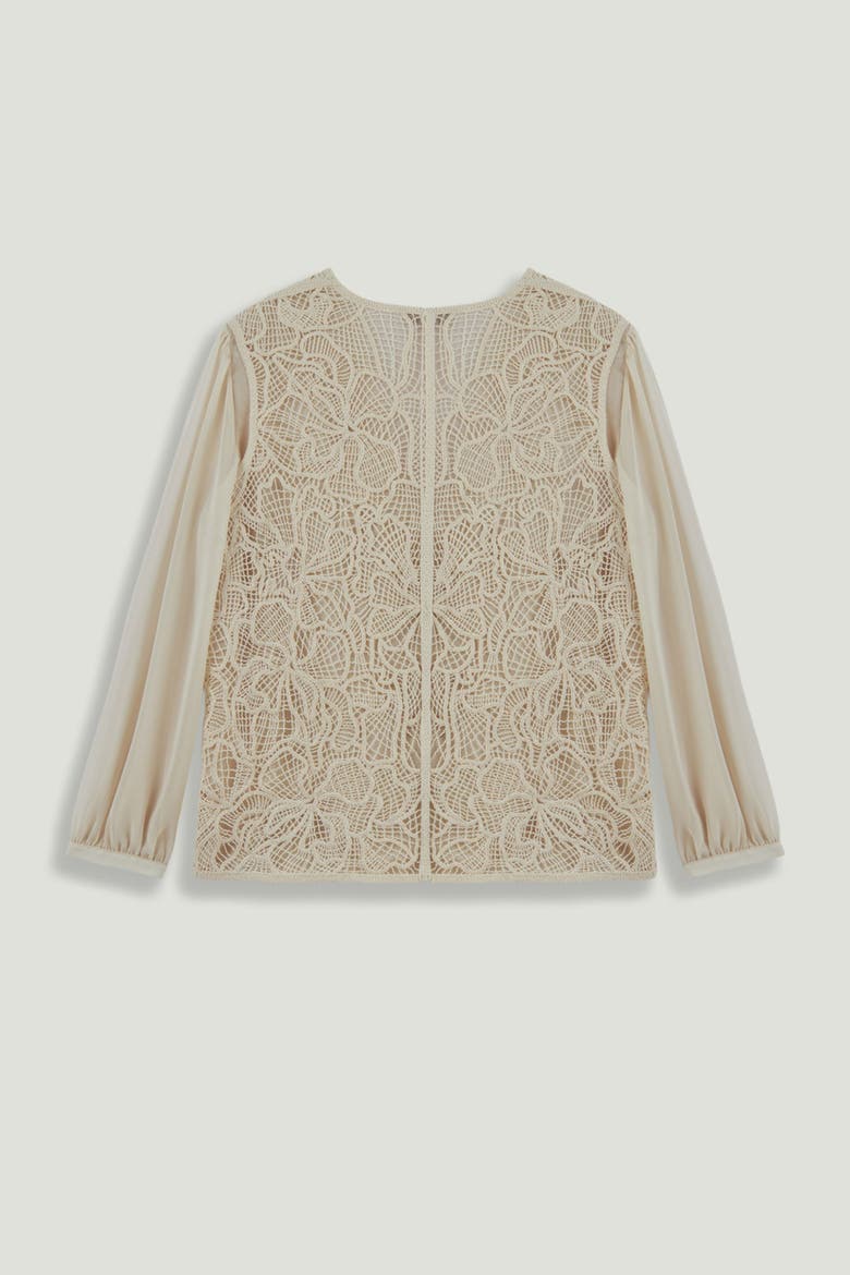 Lace Front Sheer Sleeve Jacket, Alternate, color, Ivory