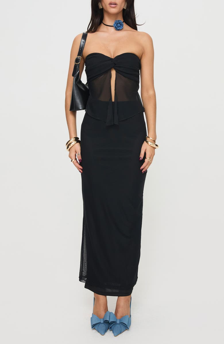 Princess Polly Saracho Strapless Top & Maxi Skirt Set, Main, color, 