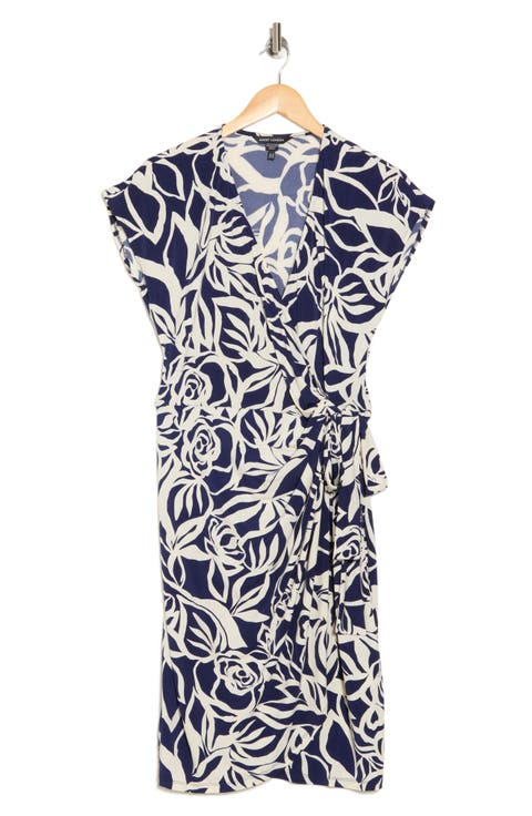 Matte Jersey Faux Wrap Dress