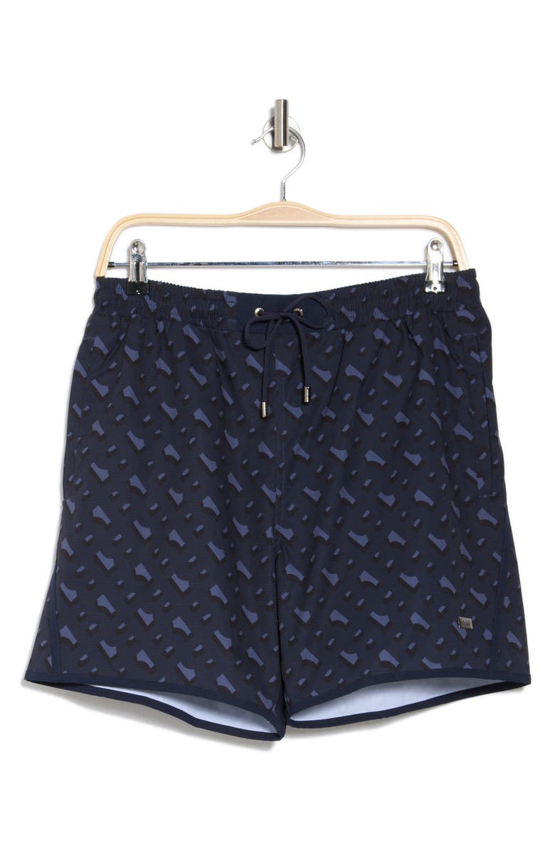 BOSS Beat Swim Trunks, Alternate, color, Navy