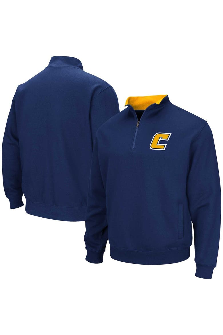 Men's Colosseum Navy Tennessee Chattanooga Mocs Tortugas Quarter-Zip Sweatshirt, Main, color, Navy