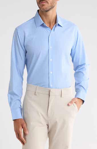 Check Trim Fit Long Sleeve Dress Shirt