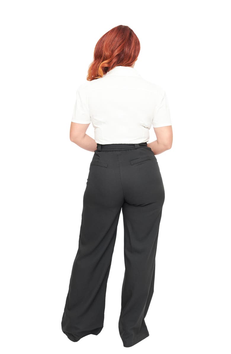 Unique Vintage 1950s Wide Leg Trousers, Alternate, color, Black