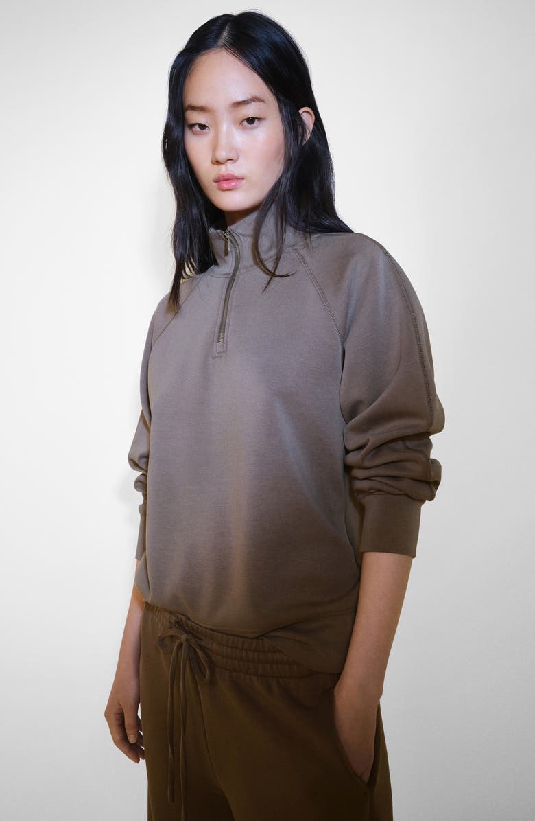 MANGO Half Zip Sweatshirt, Alternate, color,