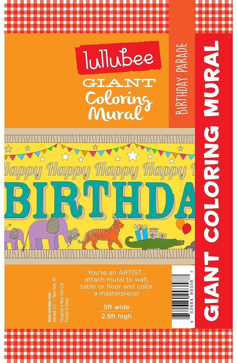 Lullubee Giant Coloring Mural Birthday Parade, Main, color, Multicolored