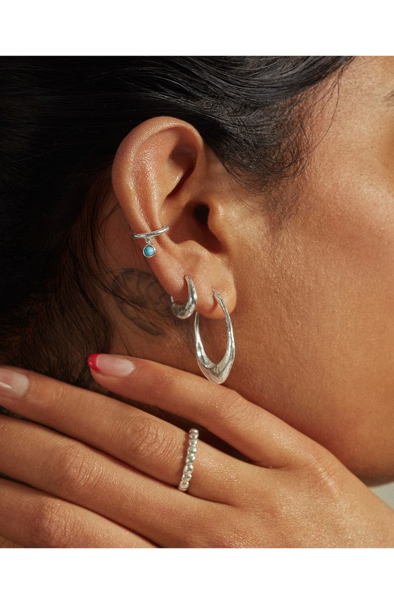 Monica Vinader Deia Huggie Hoop Earrings, Alternate, color, Silver