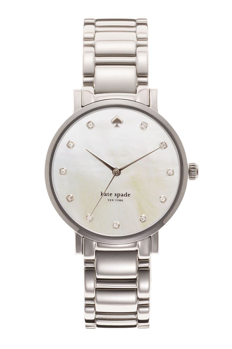 'gramercy' crystal marker watch, 34mm, Main, color, SILVER