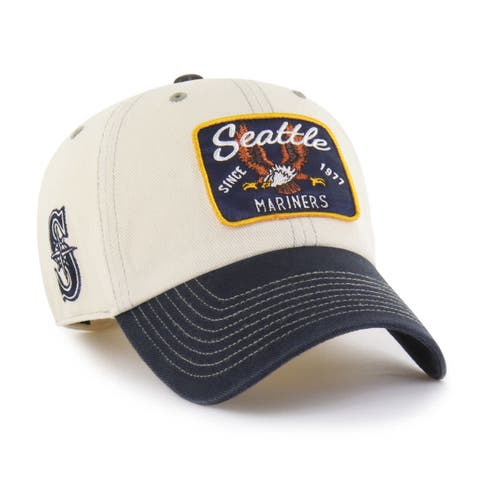 Men's '47  Natural/Navy Seattle Mariners Keepsake Collection Clean Up Adjustable Hat