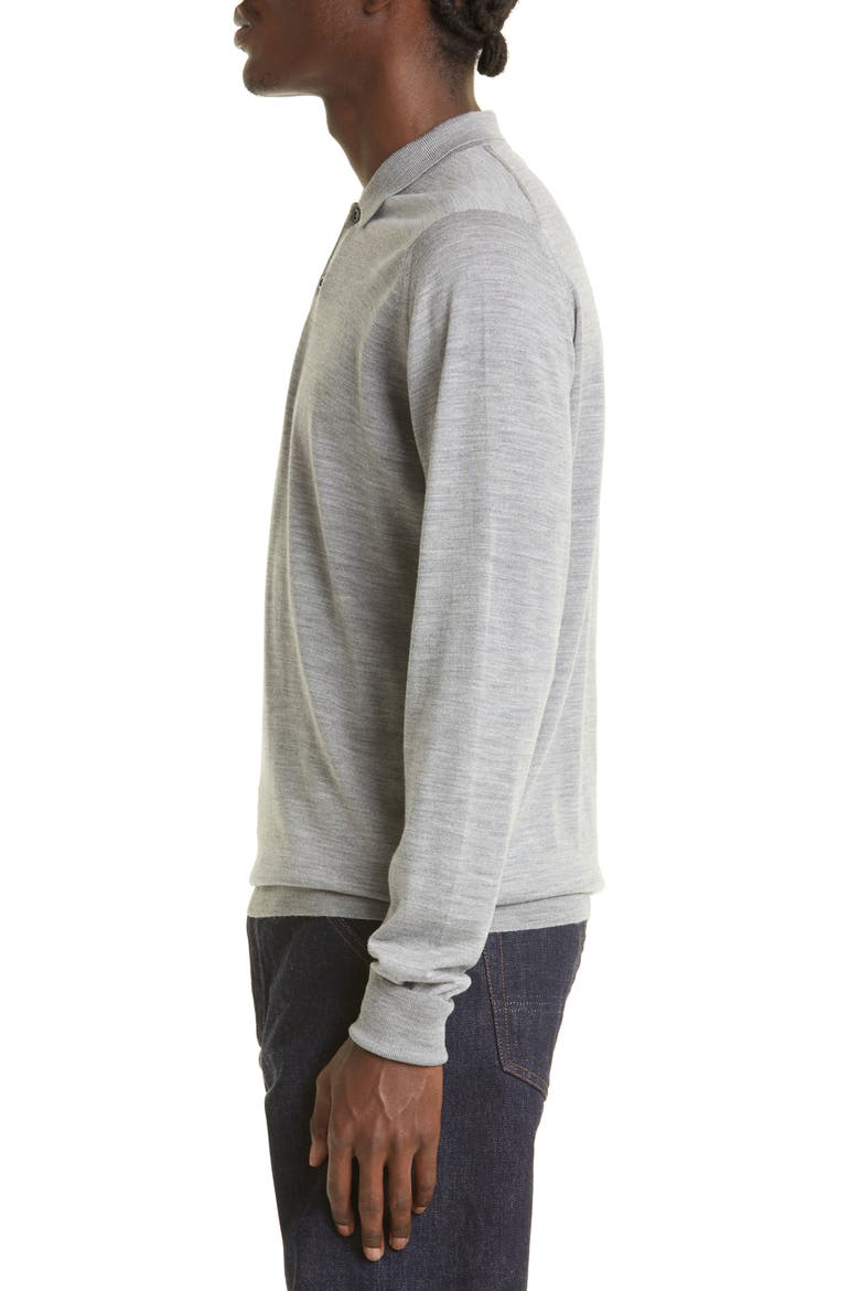 Cotswold Wool Polo Sweater, Alternate, color, SILVER