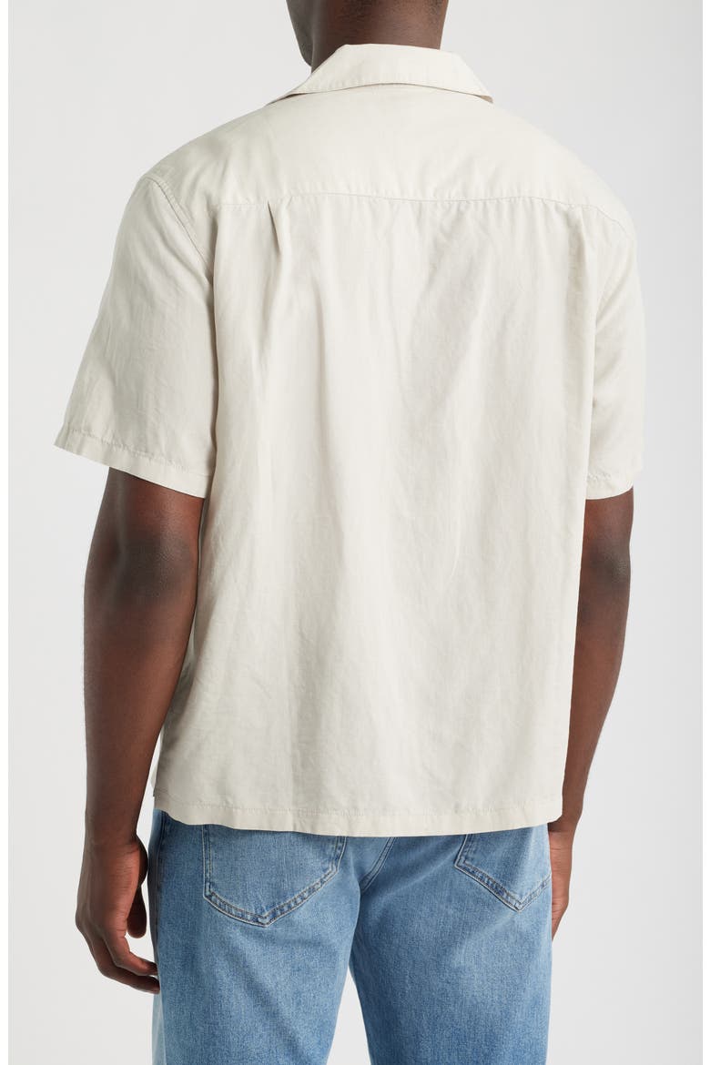 Short Sleeve Lyocell & Linen Button-Up Shirt, Alternate, color, FORM GREY