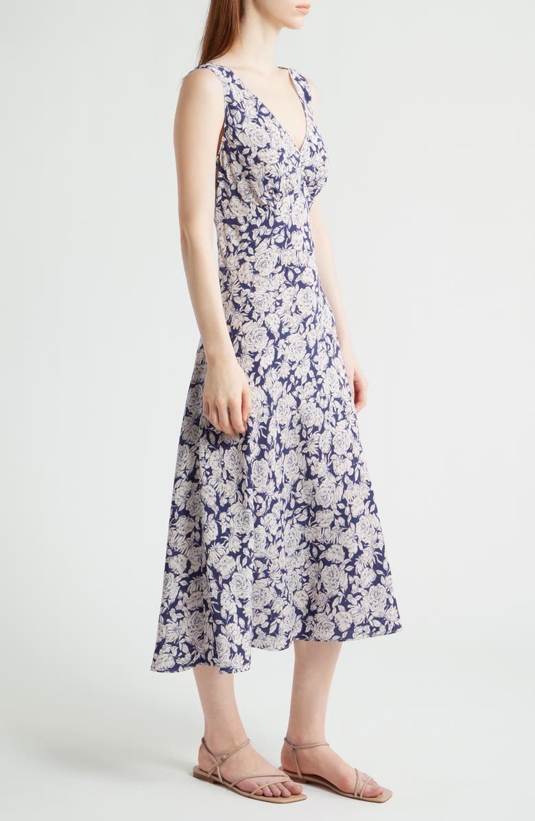 MARGARET O'LEARY Darya Floral Print Sleeveless Midi Dress, Alternate, color, 