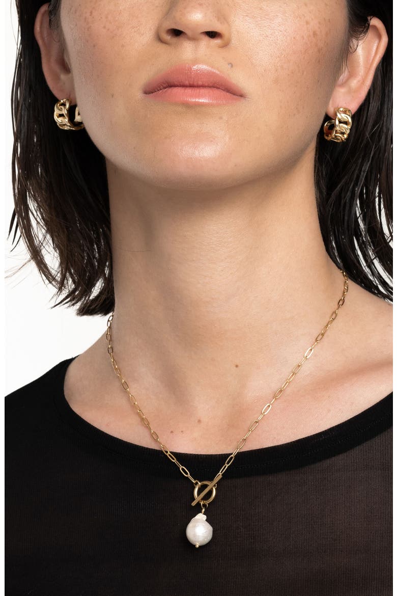 Baroque Freshwater Pearl Pendant Necklace, Alternate, color, WHITE