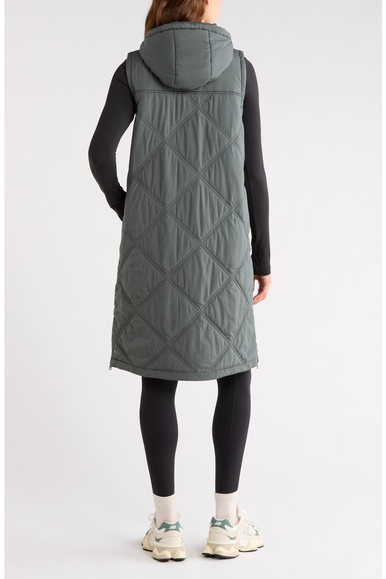 Long Hooded Puffer Vest, Alternate, color, GREEN URBAN
