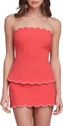 Avec Les Filles Scallop Edge Tube Top