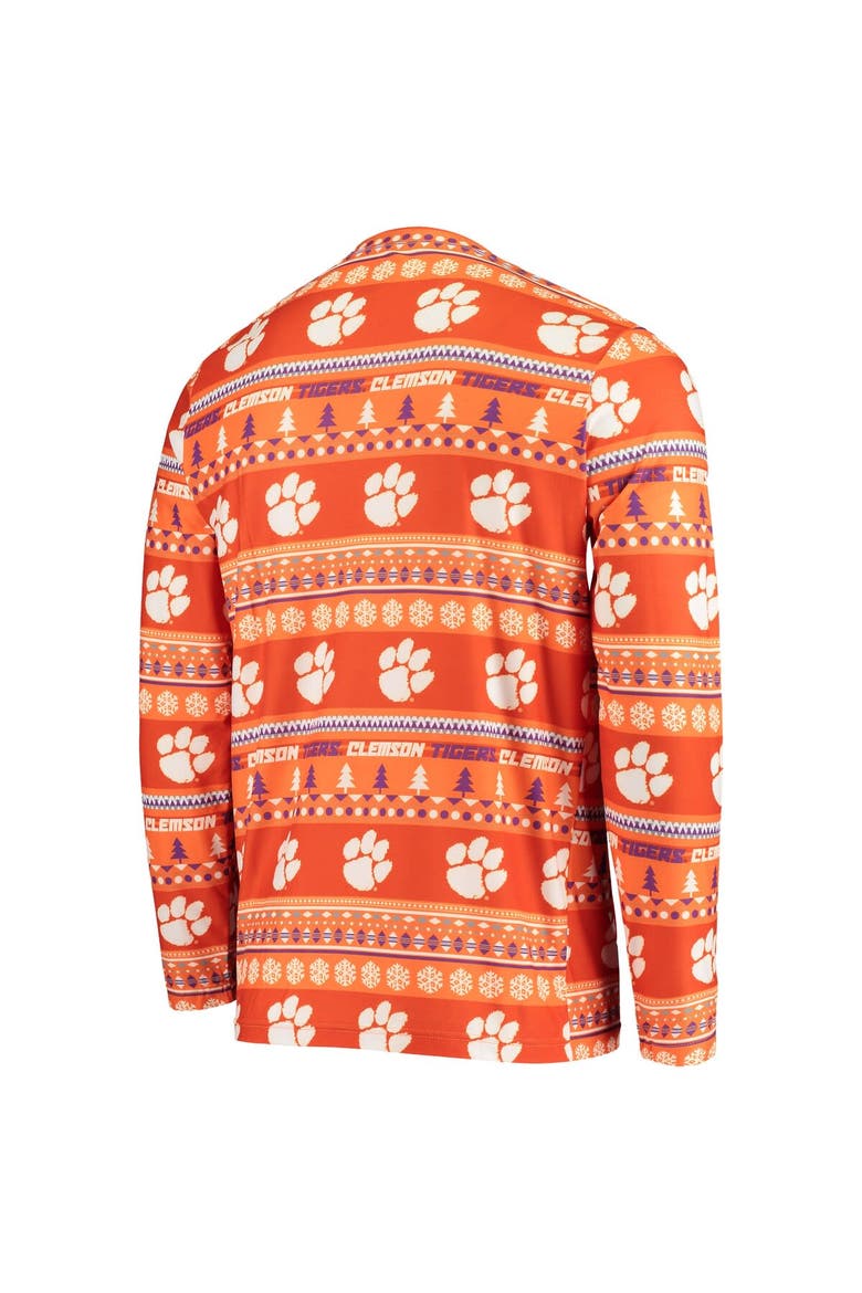 Men's Concepts Sport Orange Clemson Tigers Ugly Sweater Knit Long Sleeve Top and Pant Set, Alternate, color, Orange
