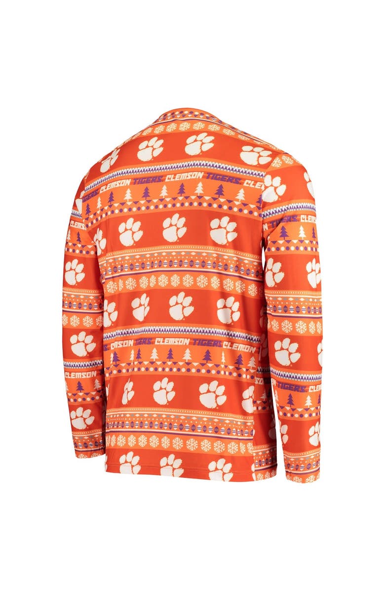 CONCEPTS SPORT Men's Concepts Sport Orange Clemson Tigers Ugly Sweater Knit Long Sleeve Top and Pant Set, Alternate, color, Orange