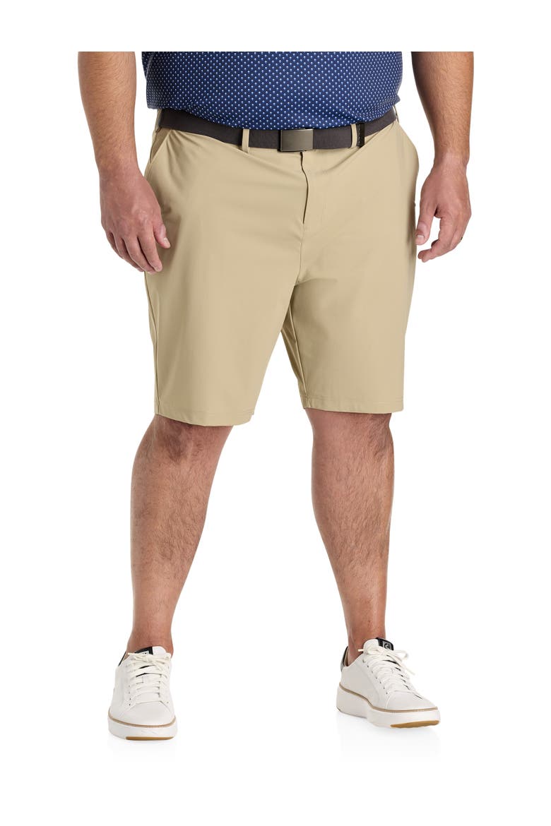 Big & Tall Flat-Front Golf Shorts, Main, color, CHINCHILLA