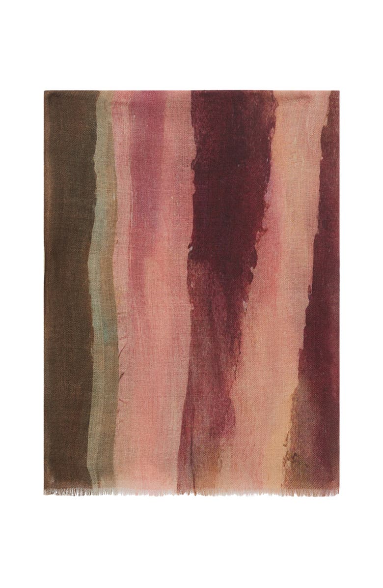 GERARD DAREL Rosalin Watercolor Stripe Scarf, Main, color, Rosewood