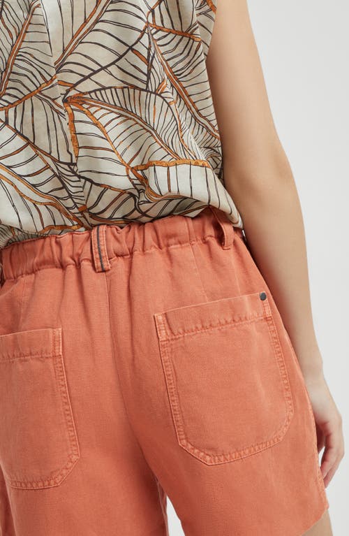 Brunello Cucinelli Baggy Shorts With Monili In Orange