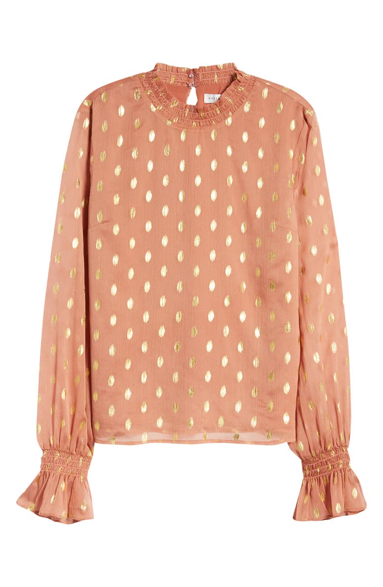 Endless Rose Metallic Polka Dot Chiffon Top, Alternate, color, Mauve