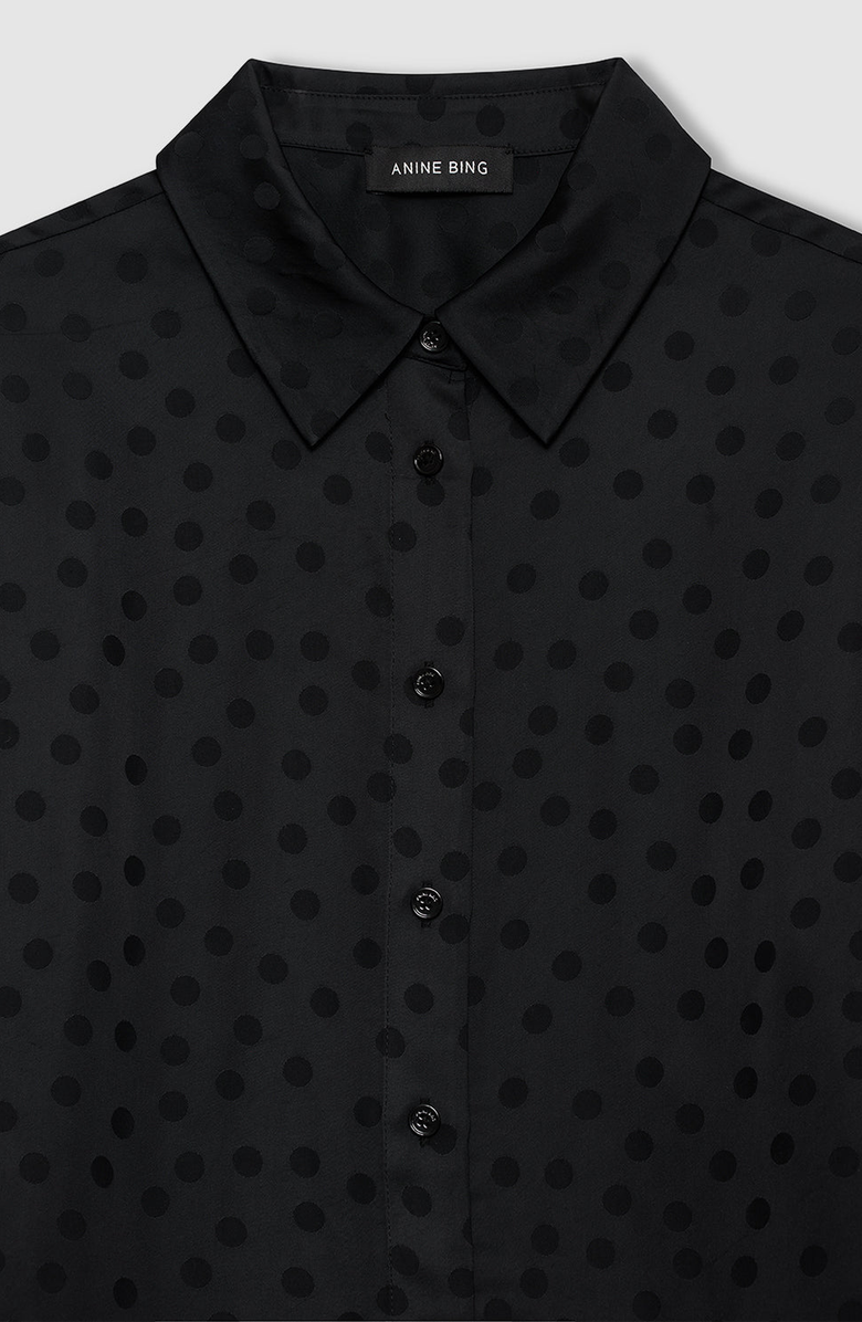 ANINE BING Amanda Dot Jacquard Shirt, Alternate, color, Black Dot Jacquard