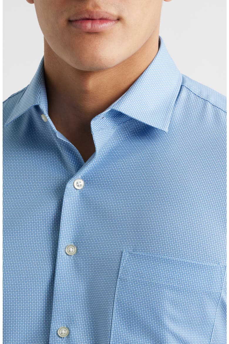 Triad Geometric Print Performance Poplin Button-Up Shirt, Alternate, color, COTTAGE BLUE
