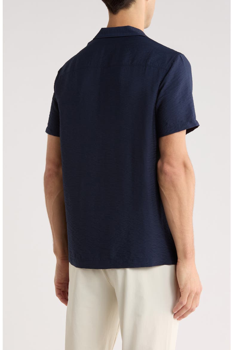 Hammered Satin Camp Shirt, Alternate, color, NAVY SAPPHIRE
