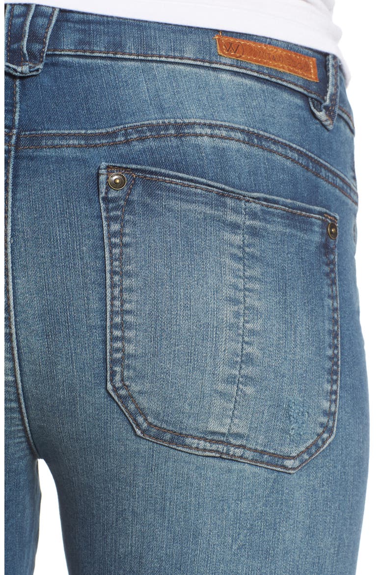 Seamless Distressed Skinny Jeans, Alternate, color, BLUE
