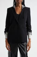 Cinq à Sept Khloe Sequin Hooded Blazer
