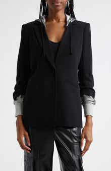 Cinq à Sept Khloe Sequin Hooded Blazer