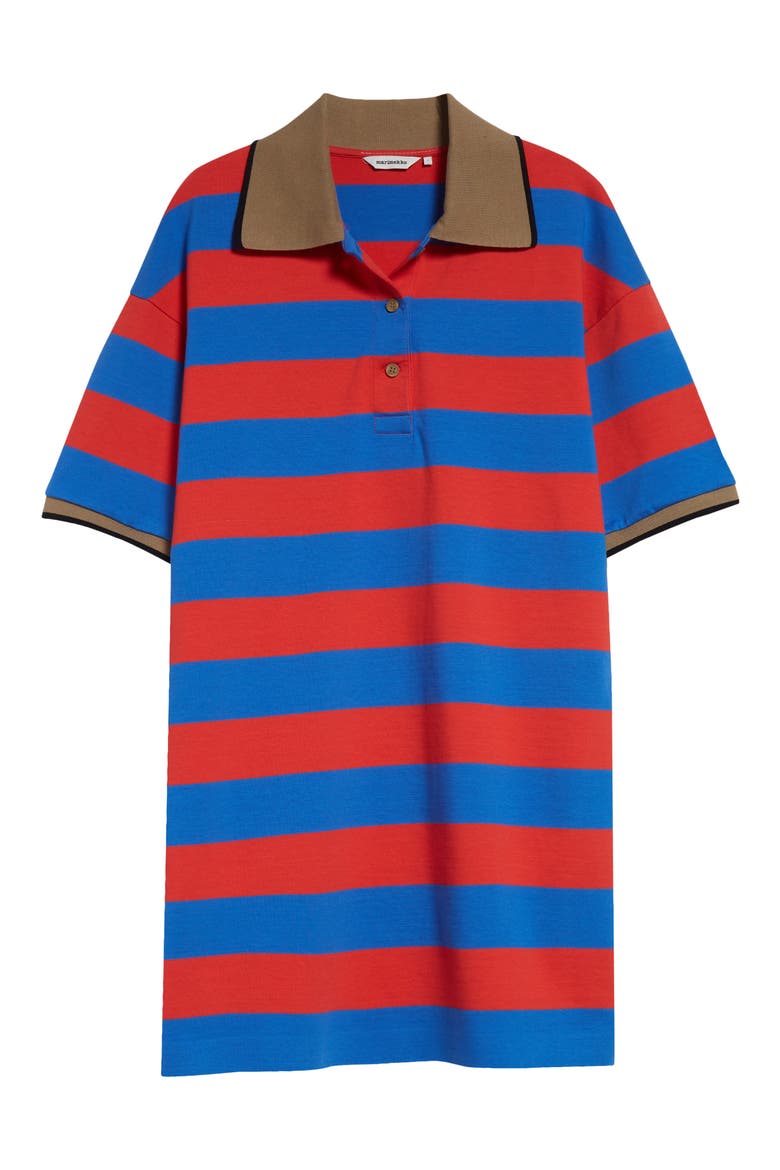 Referenssi Stripe Cotton Polo Tunic, Alternate, color, BLUE RED