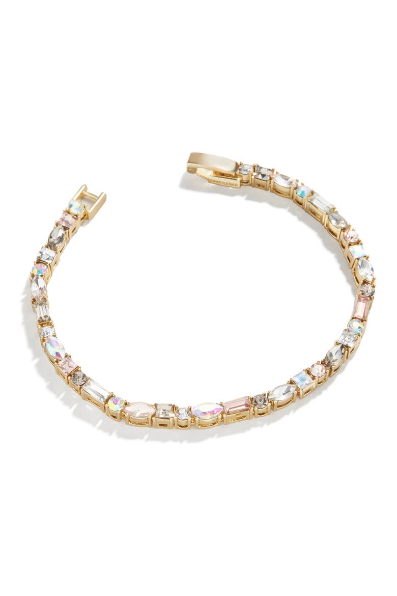 Crystal Tennis Bracelet, Main, color, BROWN